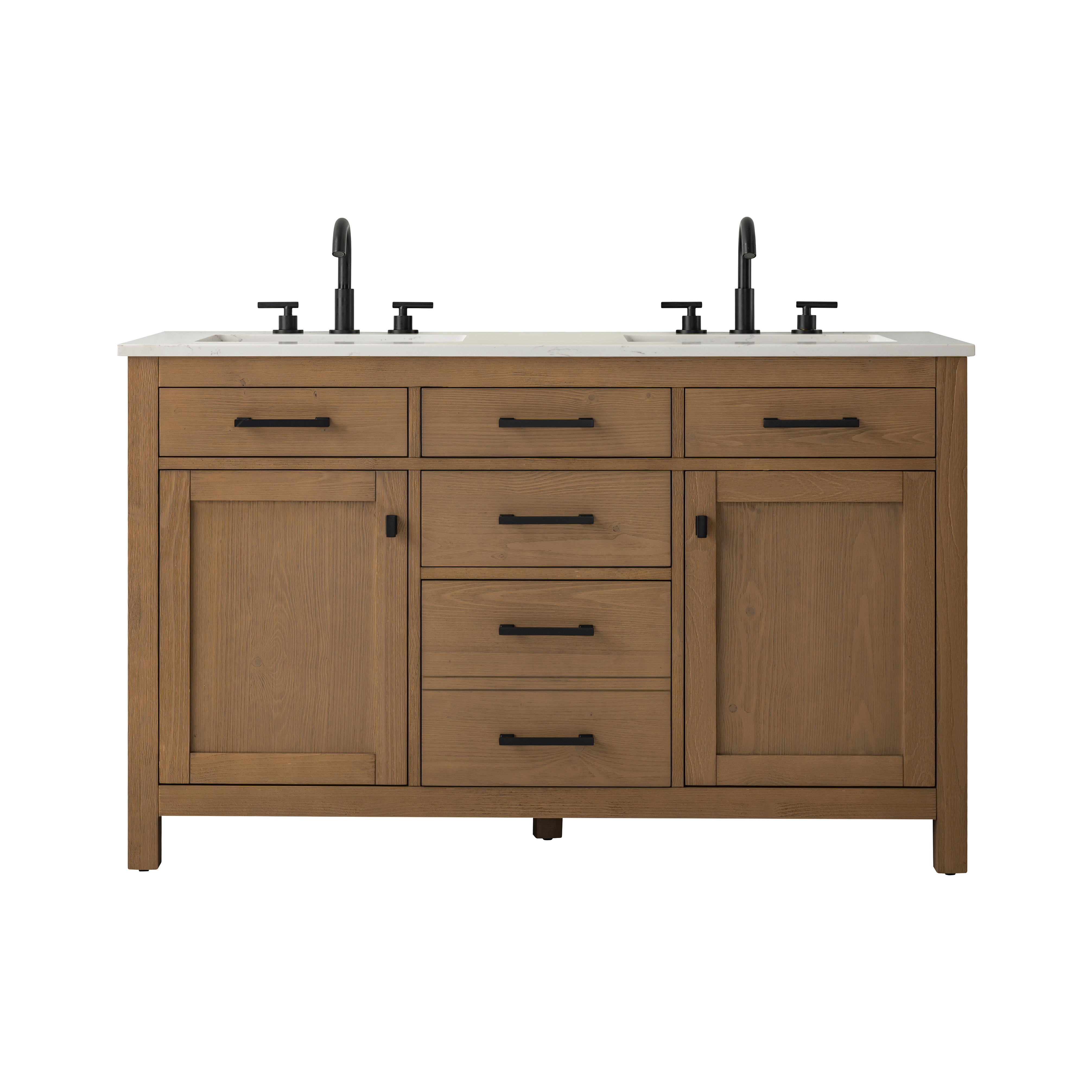Ebern Designs Vandemark 54" Double Vanity - Textured Natural - Wayfair